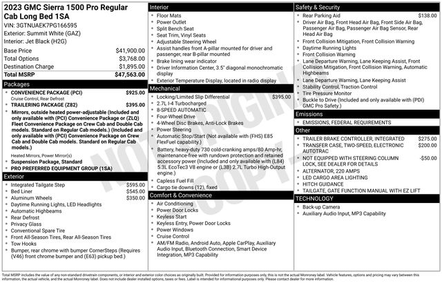 GMC Sierra 1500 Pro Short Box 4WD 2023