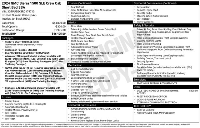 GMC Sierra 1500 SLE Crew Cab 4WD 2024