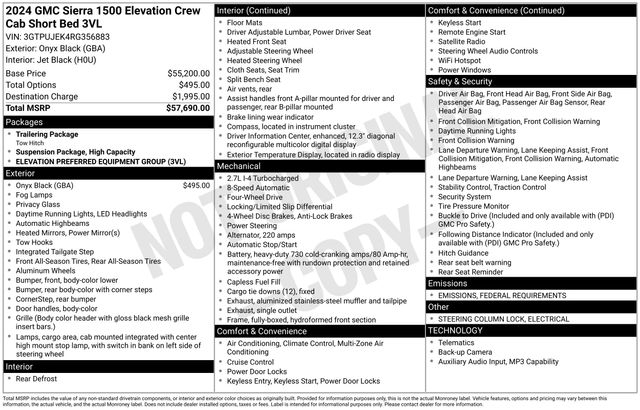 GMC Sierra 1500 Elevation L Crew Cab 4WD 2024