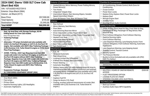 GMC Sierra 1500 SLT Crew Cab 4WD 2024