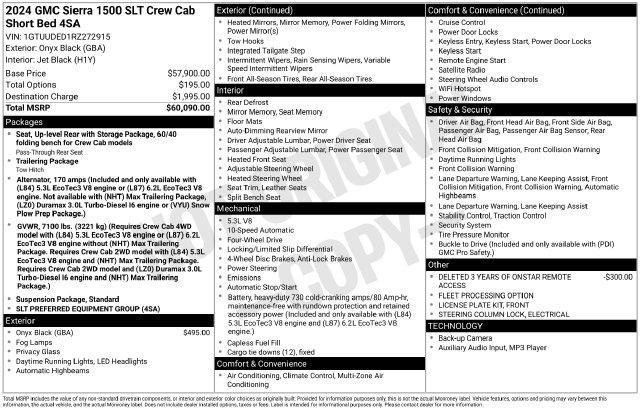 GMC Sierra 1500 SLT Crew Cab 4WD 2024