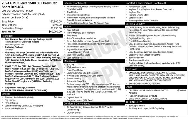 GMC Sierra 1500 SLT Crew Cab 4WD 2024