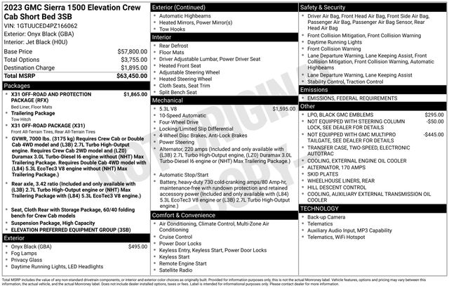 GMC Sierra 1500 Elevation Crew Cab 4WD 2023