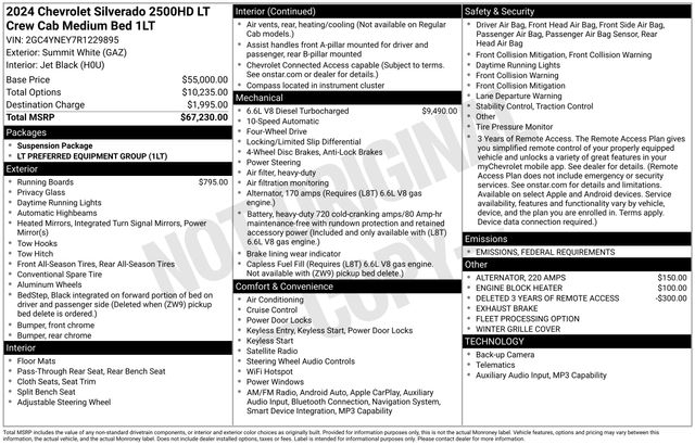 Chevrolet Silverado 2500HD LT Crew Cab Long Box 4WD 2024