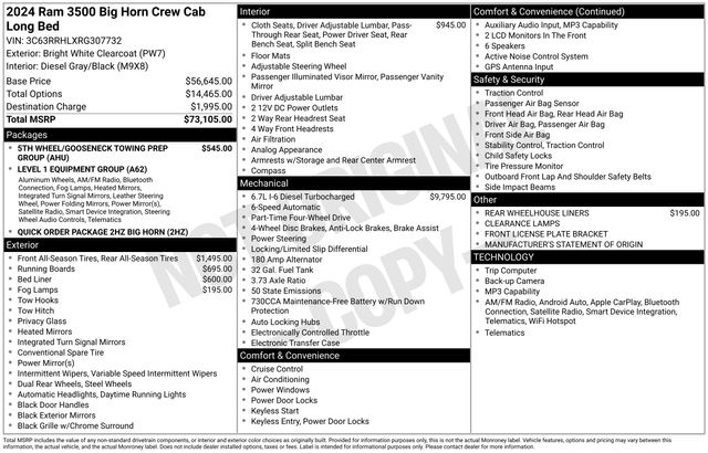 RAM 3500 Big Horn Crew Cab LWB 4WD DRW 2024