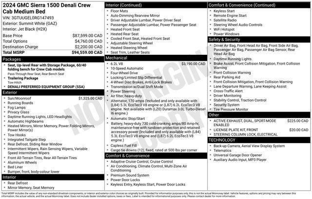 GMC Sierra 1500 Denali Crew Cab Short Box 4WD 2024