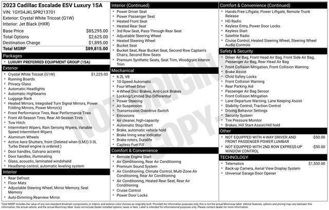 Cadillac Escalade ESV Luxury 4WD 2023