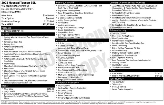 Hyundai Tucson SEL AWD 2023