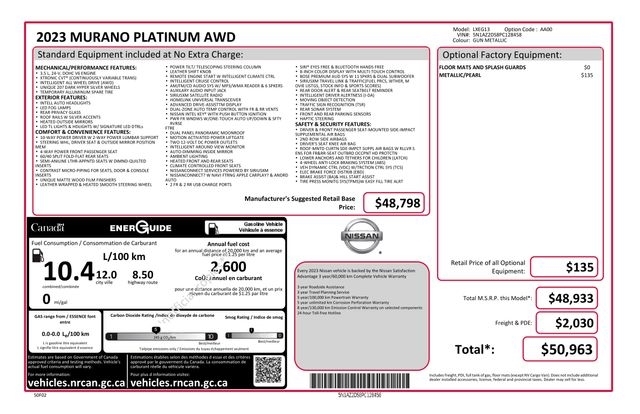 Nissan Murano Platinum AWD 2023