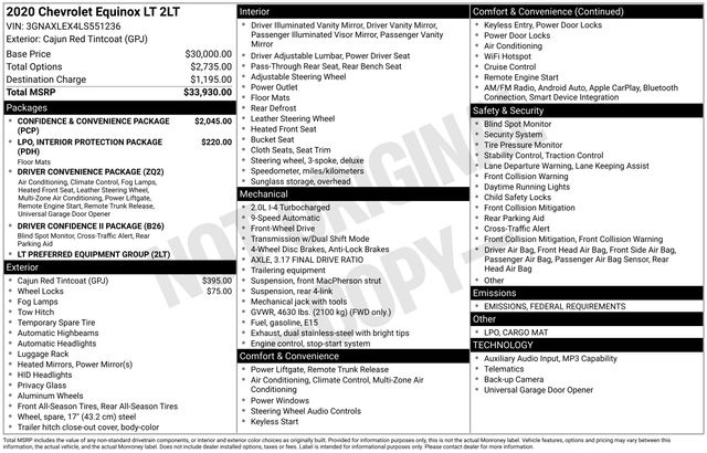 Chevrolet Equinox LT 2.0 2WD 2020