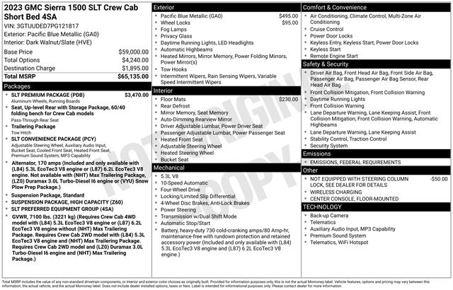 GMC Sierra 1500 SLT Crew Cab 4WD 2023