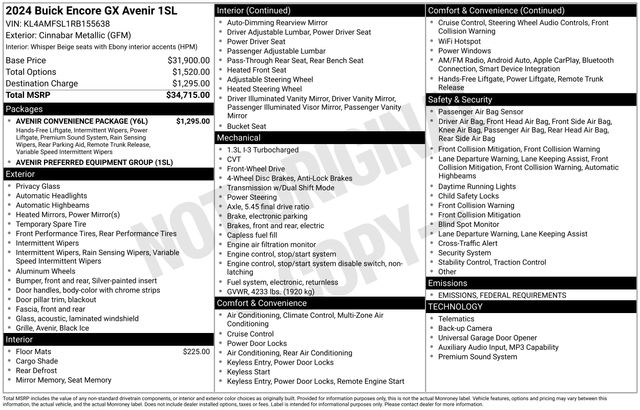 Buick Encore GX Avenir 2024