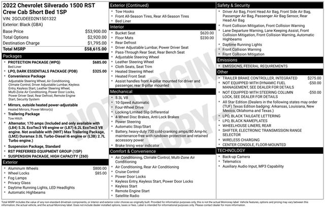 Chevrolet Silverado 1500 RST Crew Cab 4WD 2022