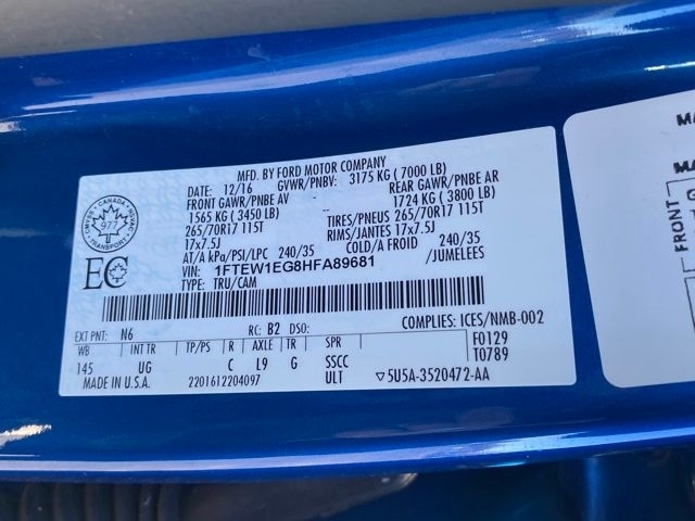 Ford F-150 Lariat SuperCrew 6.5-ft. Bed 4WD 2017