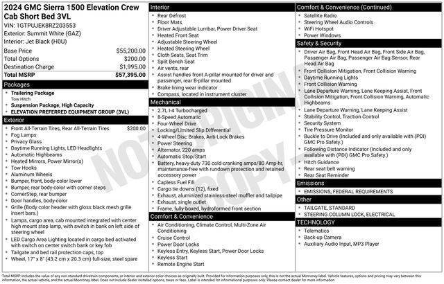 GMC Sierra 1500 Elevation L Crew Cab 4WD 2024