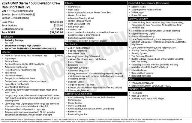 GMC Sierra 1500 Elevation L Crew Cab 4WD 2024