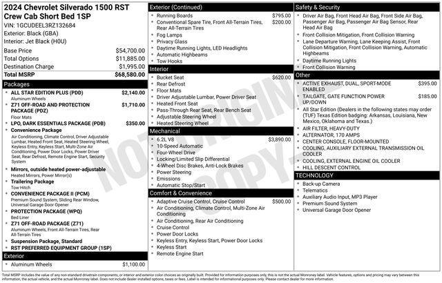 Chevrolet Silverado 1500 RST Crew Cab 4WD 2024