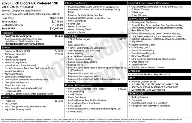 Buick Encore GX Preferred 2026