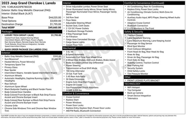 Jeep Grand Cherokee L Laredo 4WD 2023