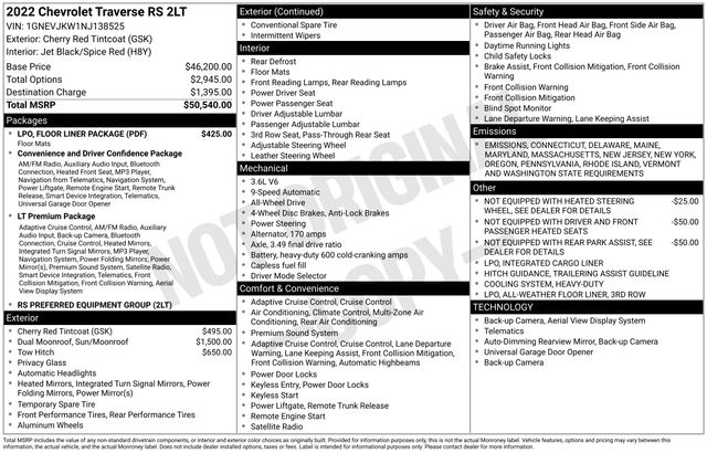 Chevrolet Traverse RS AWD 2022