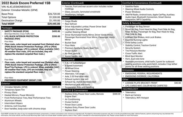 Buick Encore Preferred AWD 2022