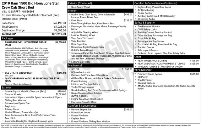 RAM 1500 Big Horn Crew Cab SWB 4WD 2019