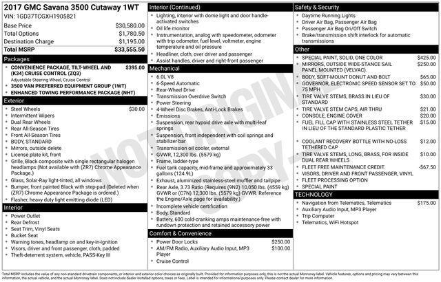 GMC Savana G3500 177 in. 2017