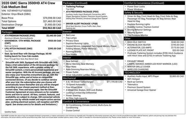 GMC Sierra 3500HD AT4 Crew Cab 4WD 2020