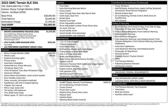 GMC Terrain SLE 2022