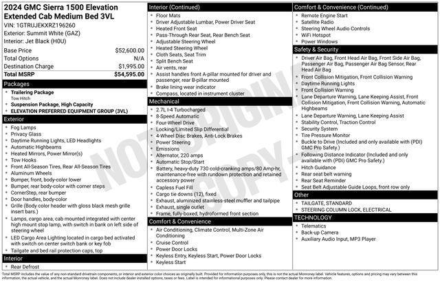 GMC Sierra 1500 Elevation Double Cab 4WD w/3VL 2024