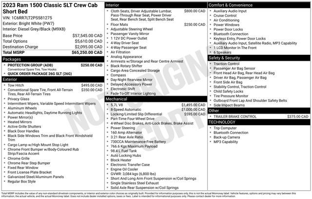 RAM 1500 Classic Tradesman Crew Cab SWB 4WD 2023