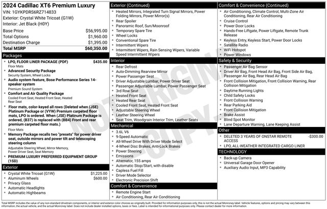 Cadillac XT6 Premium Luxury AWD 2024