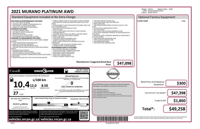 Nissan Murano Platinum AWD 2021