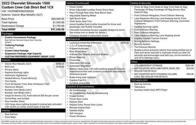 Chevrolet Silverado 1500 Custom Crew Cab 2WD 2022