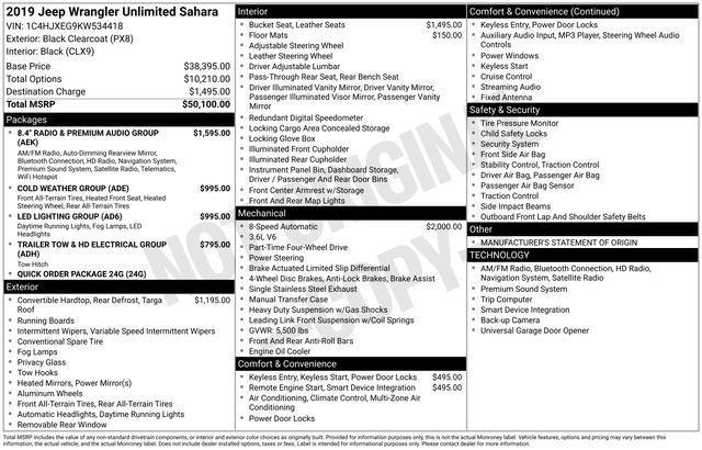 Jeep Wrangler Unlimited Sahara 2019