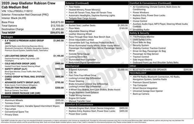 Jeep Gladiator Rubicon 2020