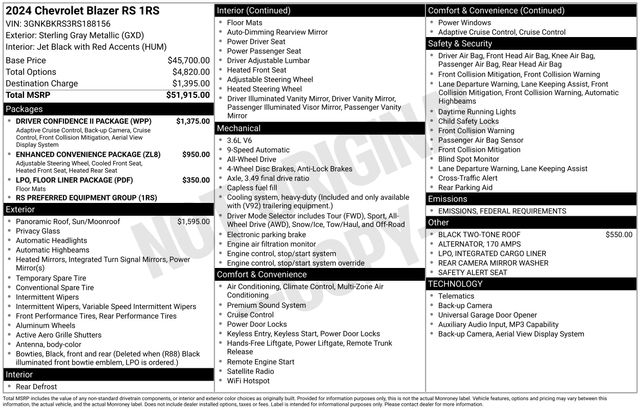 Chevrolet Blazer RS AWD 2024