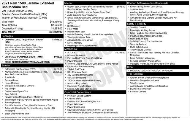 RAM 1500 Laramie Quad Cab 4WD 2021