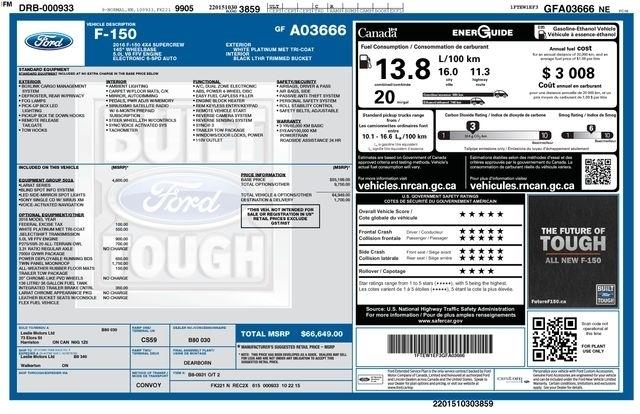 Ford F-150 Lariat SuperCrew 5.5-ft. Bed 4WD 2016