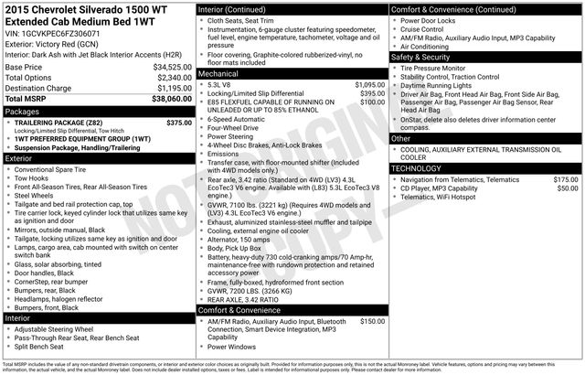 Chevrolet Silverado 1500 Work Truck Double Cab 4WD 2015