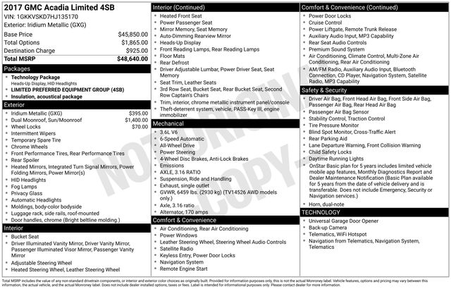 GMC Acadia Limited AWD 2017