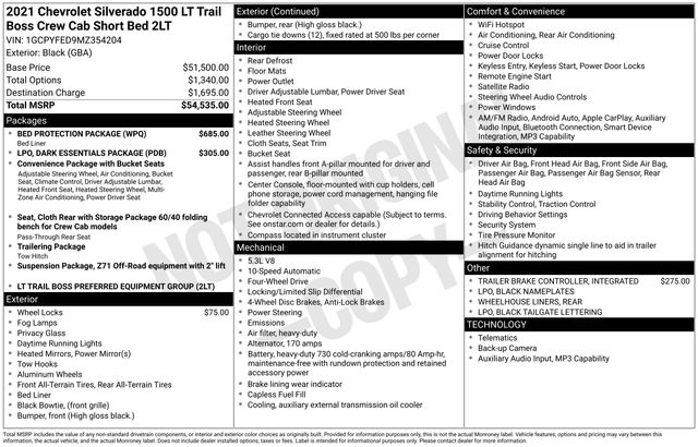 Chevrolet Silverado 1500 LT Trail Boss Crew Cab 4WD 2021