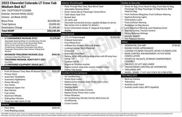 Chevrolet Colorado LT Crew Cab 4WD 2023