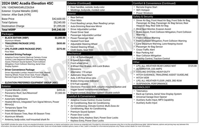 GMC Acadia Elevation 2024