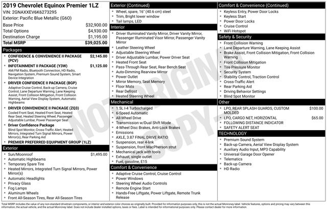 Chevrolet Equinox Premier 1.5 AWD 2019