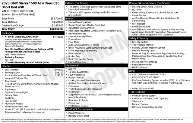 GMC Sierra 1500 AT4 Crew Cab Long Box 4WD 2020