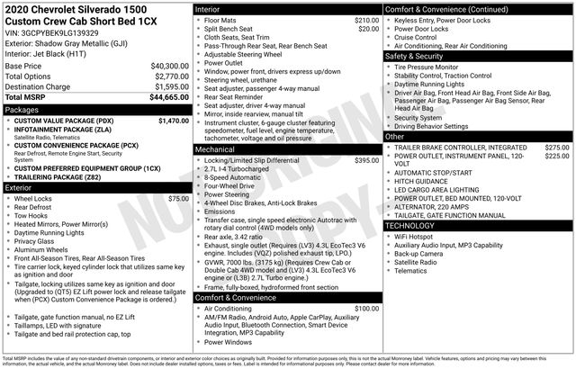 Chevrolet Silverado 1500 Custom Crew Cab Long Box 4WD 2020