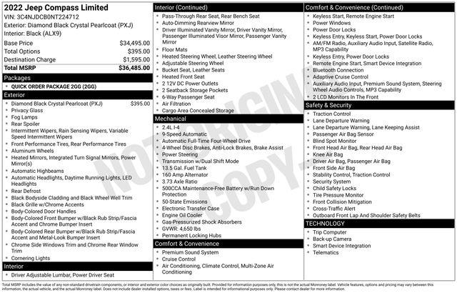 Jeep Compass Limited 4WD 2022