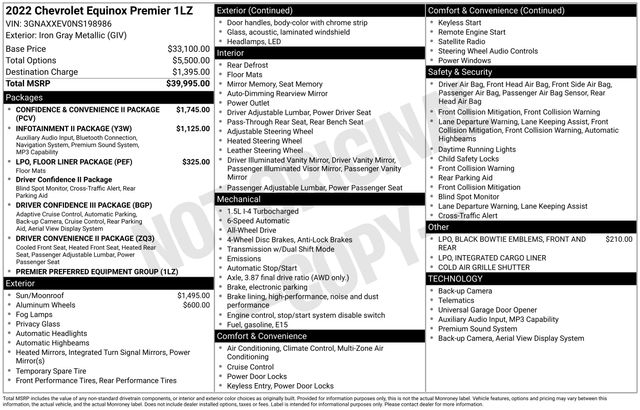Chevrolet Equinox Premier AWD 2022