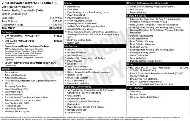 Chevrolet Traverse LT Feather AWD 2023